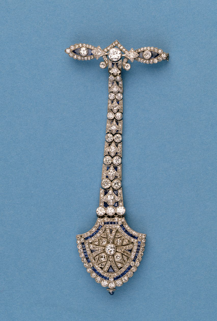 Fob-klokke (safir og diamant) av English School