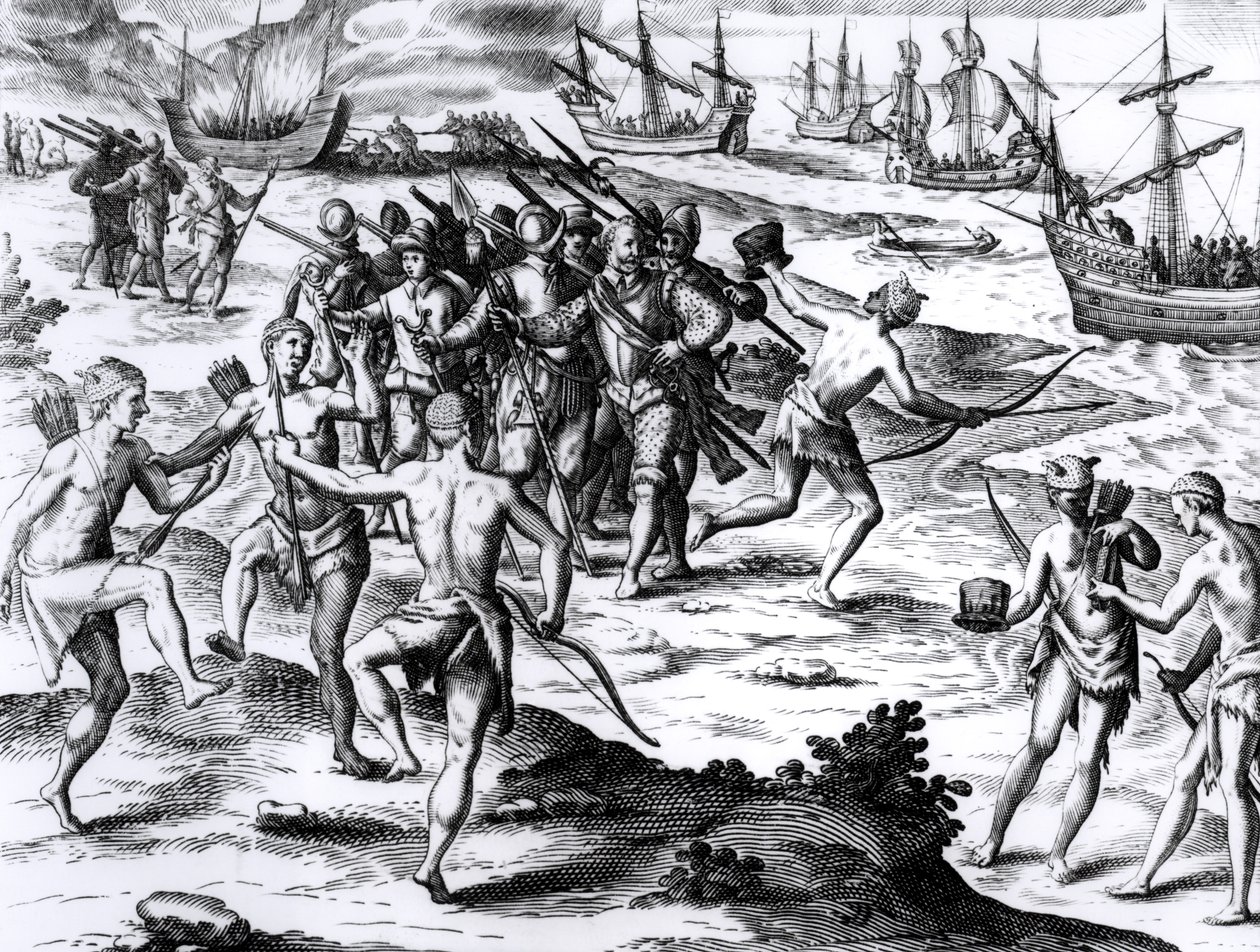 Francis Drake (ca. 1540-96) i den nye verden av English School