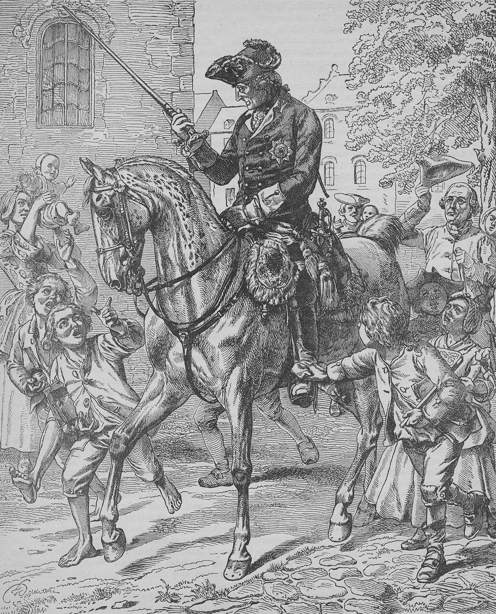 Fredrik den store av Preussen (1712-86) av English School
