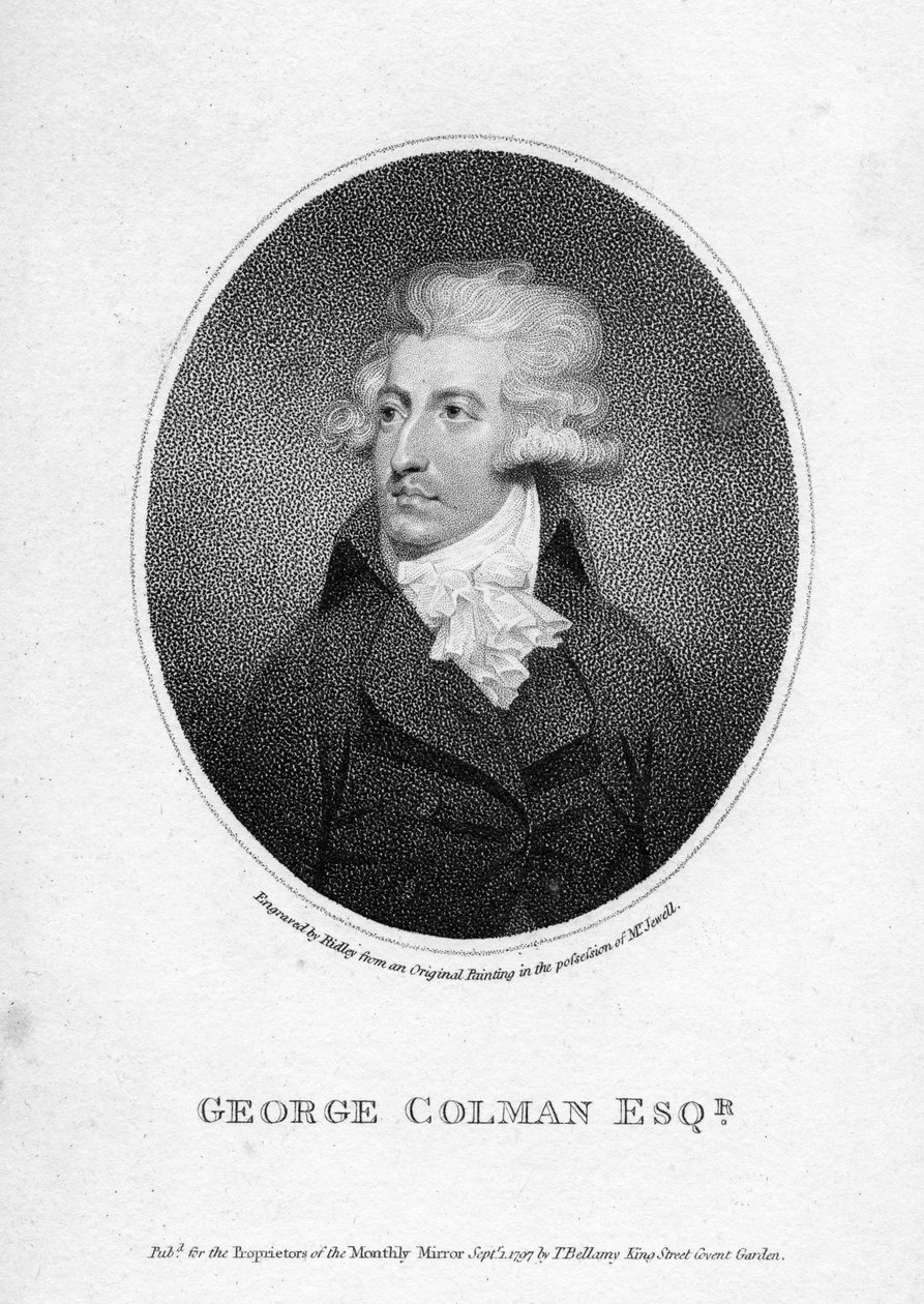 George Colman den yngre, gravert av William Ridley, 1797 av English School