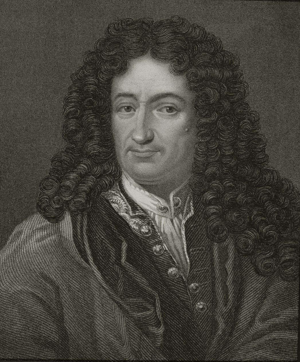 Godfrey William Leibnitz (1646-1716) fra 'Gallery of Portraits', utgitt i 1833 av English School