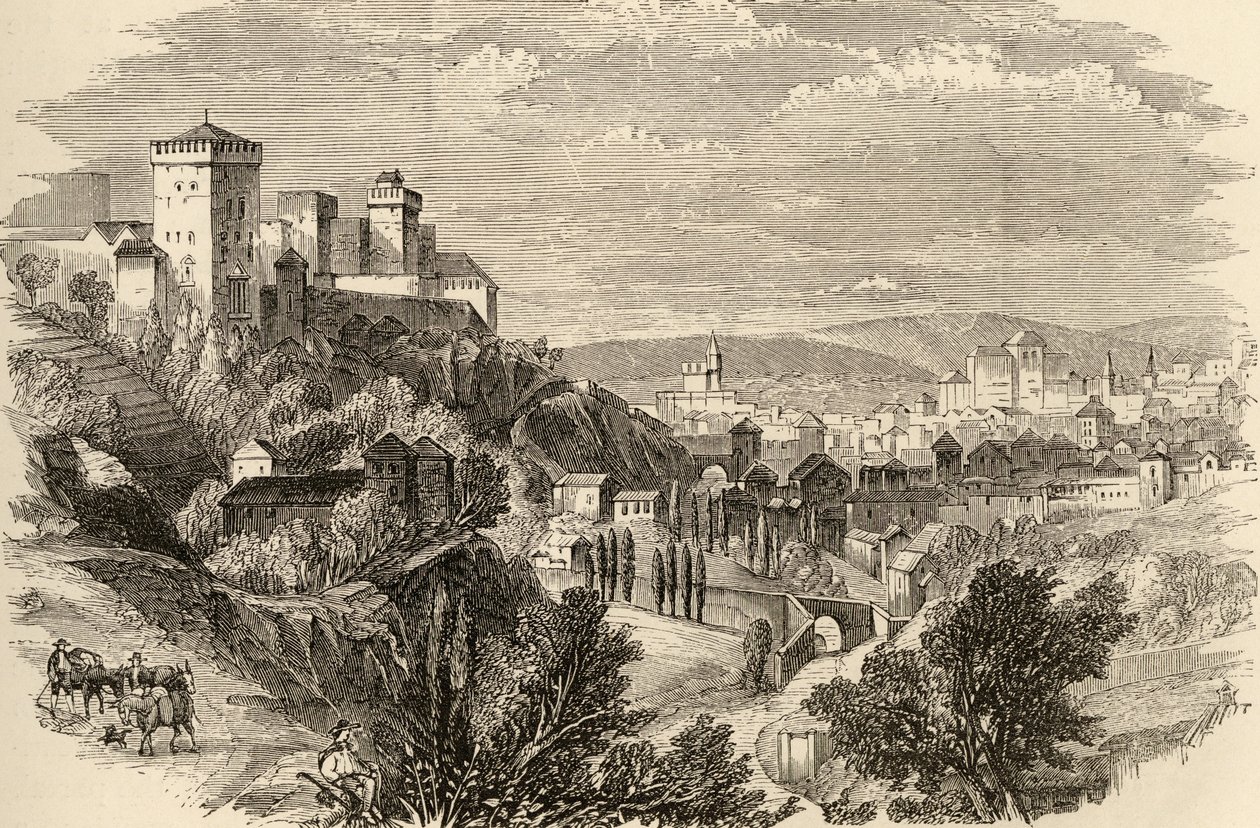 Granada og Alhambra, illustrasjon fra 
