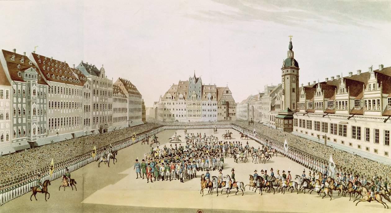 De allierte suverenenes store inntreden i Leipsic, 19. oktober 1813, 1815 av English School