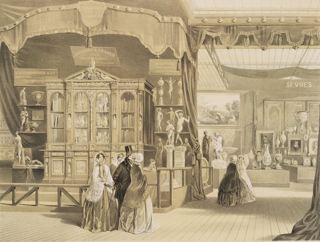 Great Exhibition, 1851, Frankrike (Sevres Court), fra Dickinsons Comprehensive Pictures av English School