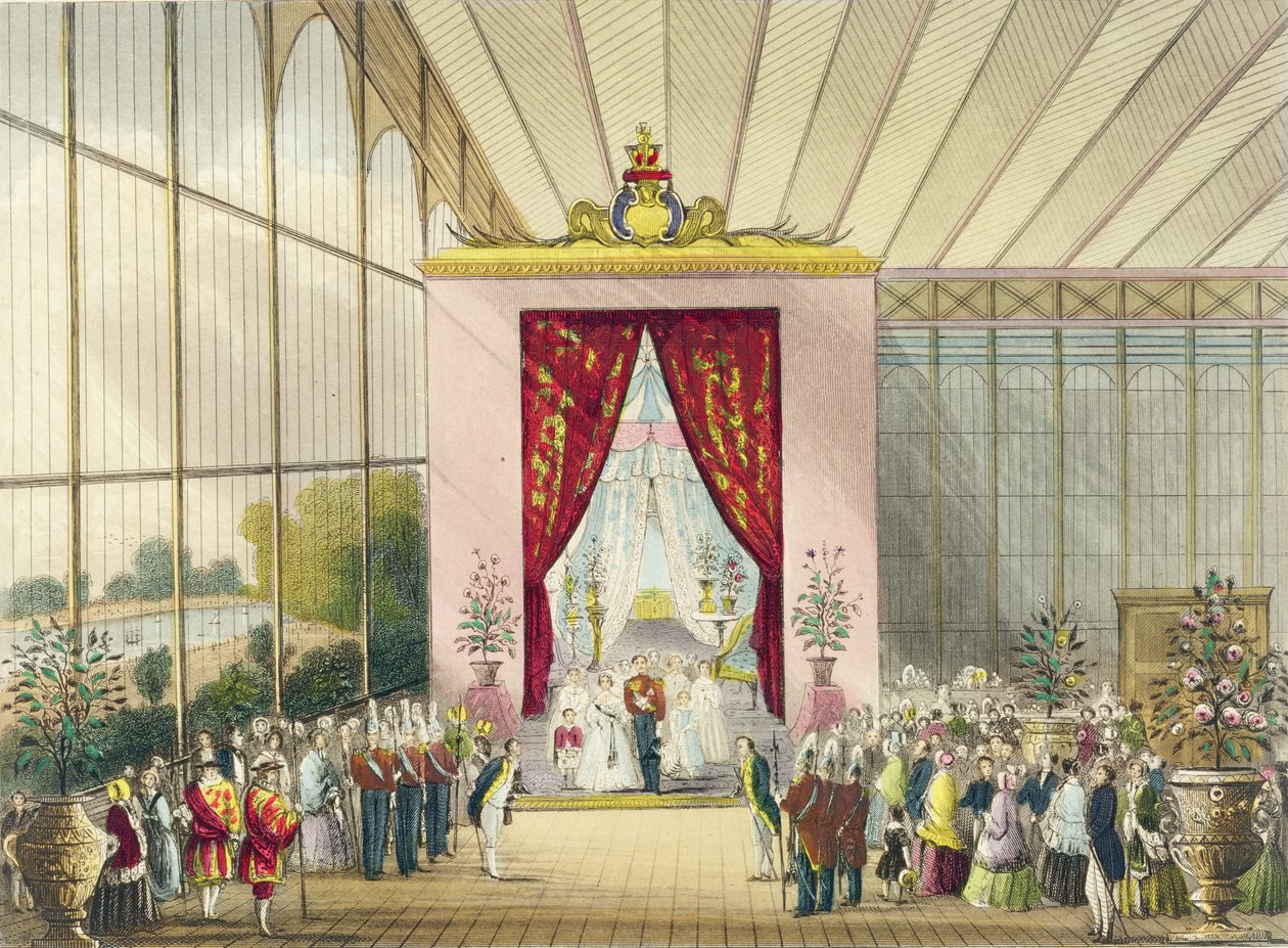 Flott utstilling, 1851: Her Majestys Boudoir, ved Chevanne, pub. av Read & Co. av English School