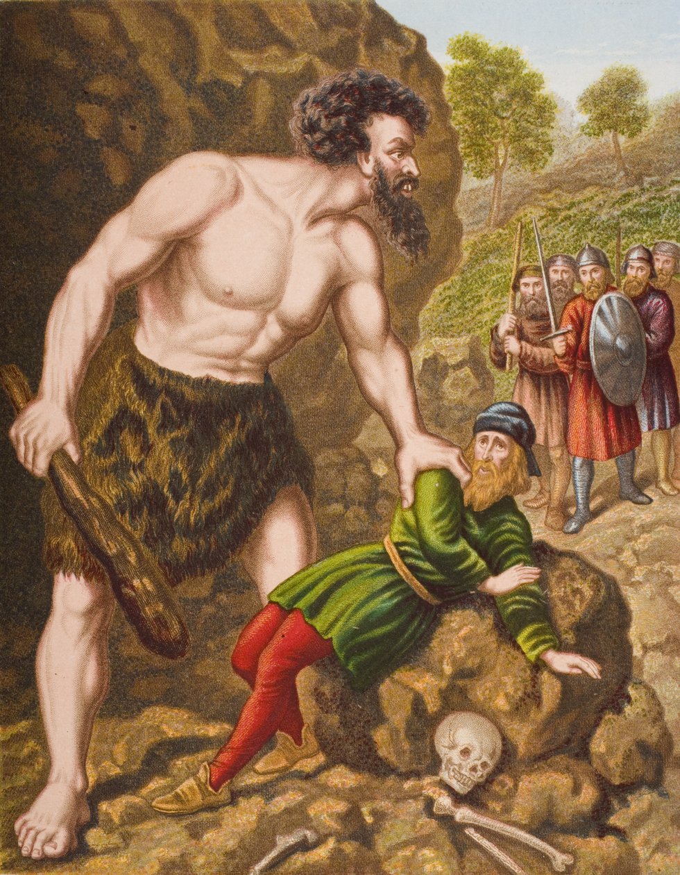 Great-Heart og hans følgesvenner angriper Giant Slay-Good, illustrasjon fra 