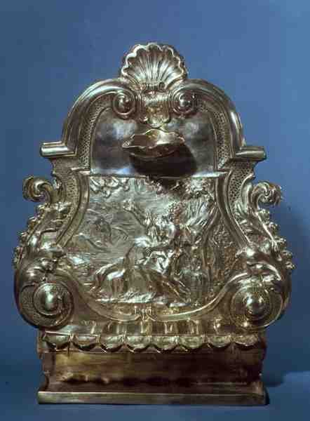 Hanukkah-lampe, laget av John Ruskin, 1709 (sølv) av English School