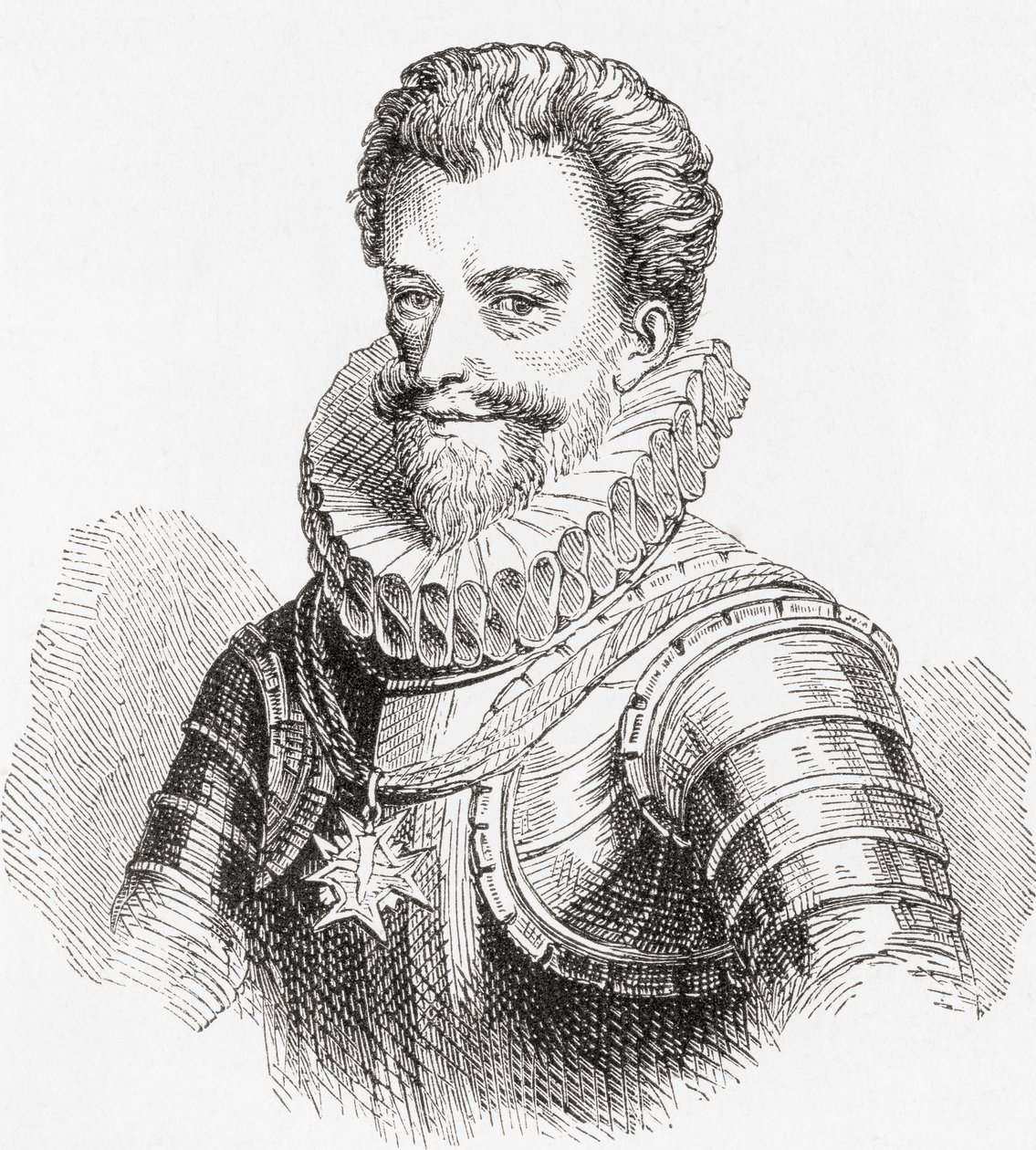 Henry I, Prince of Joinville, Duke of Guise, Count of Eu, 1550-1588, aka Le Balafre (Sarface), fra Ward and Locks Illustrated History of the World, pub. ca. 1882 av English School