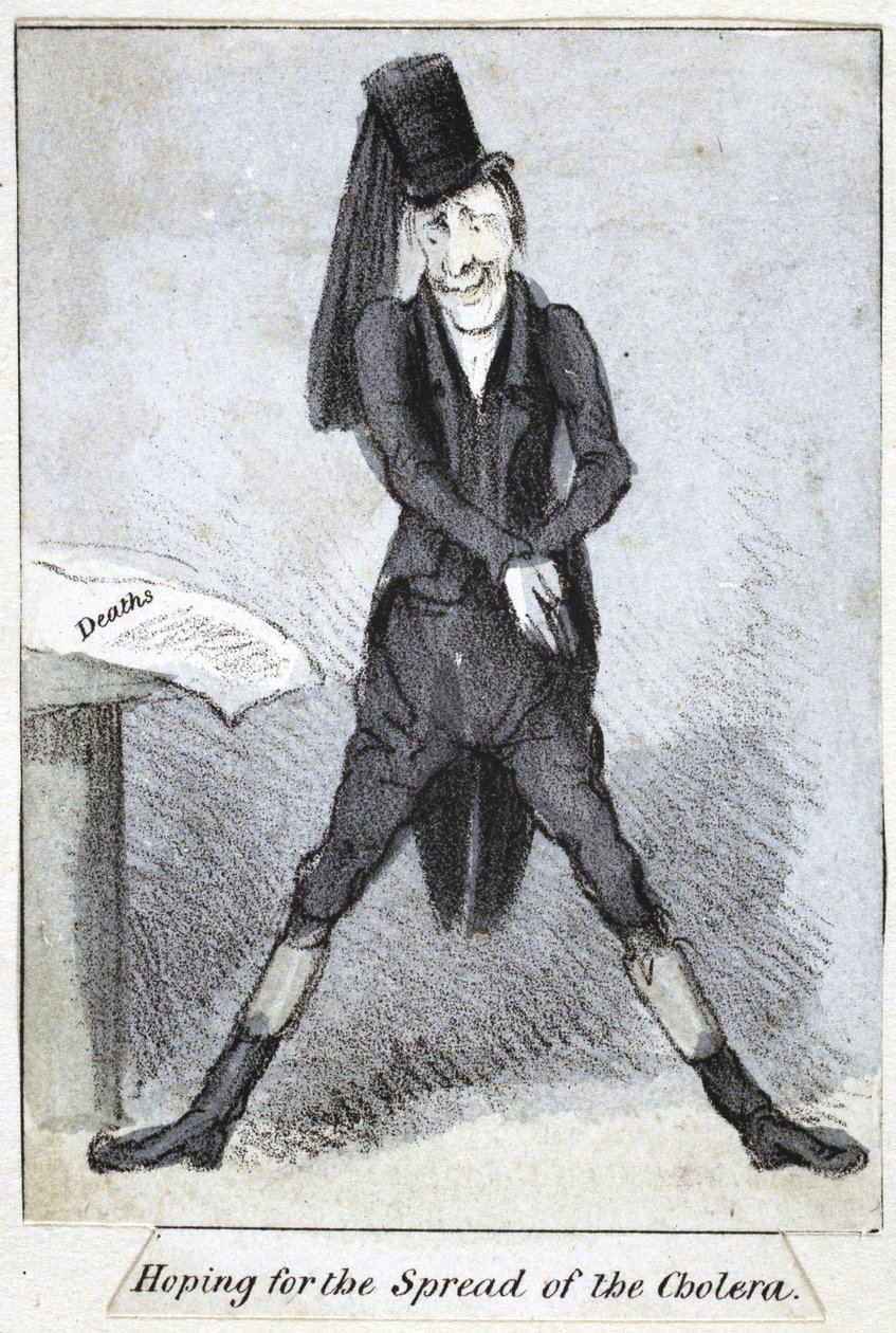 Håper på spredning av koleraen, 1840-50 av English School