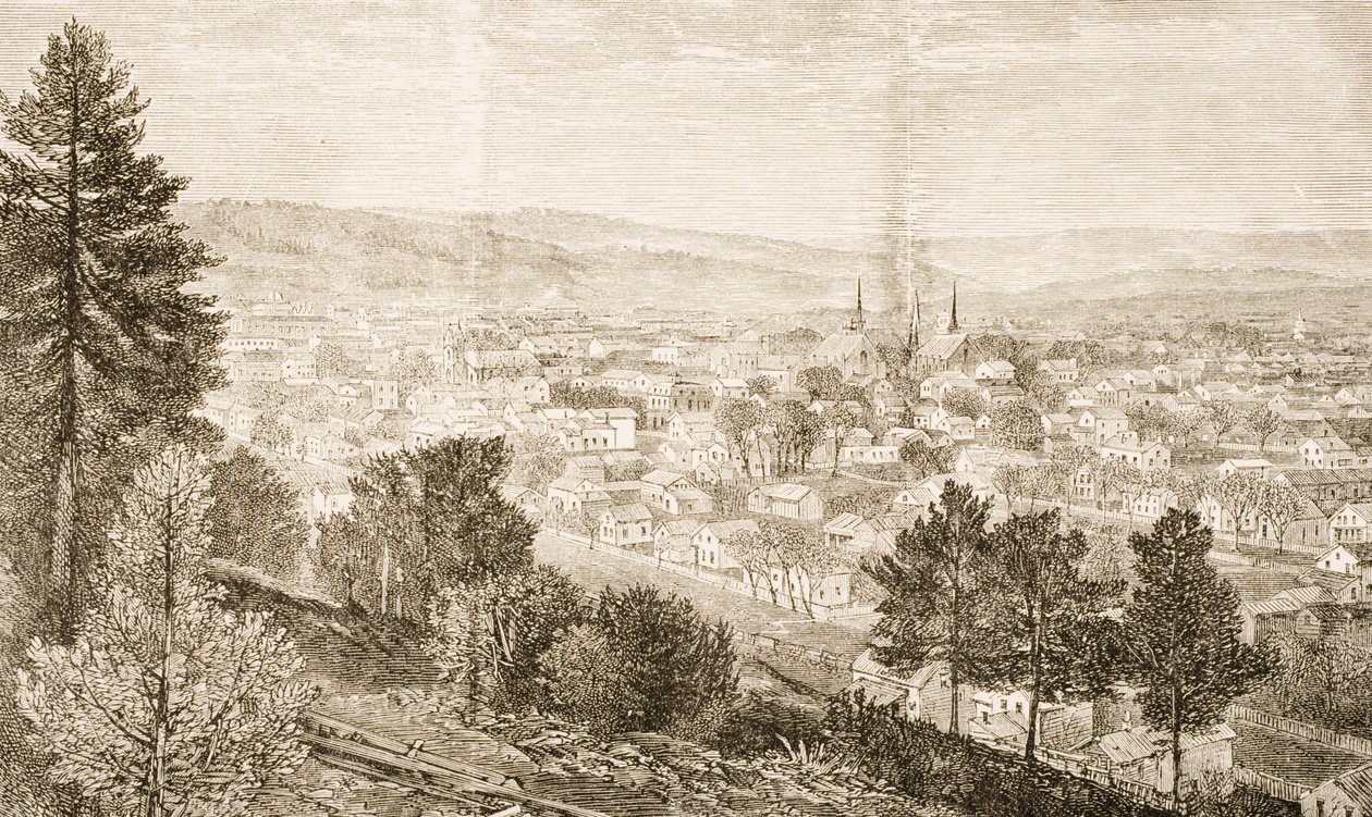 Ithaca and Cornell College, New York State, ca. 1870, fra 