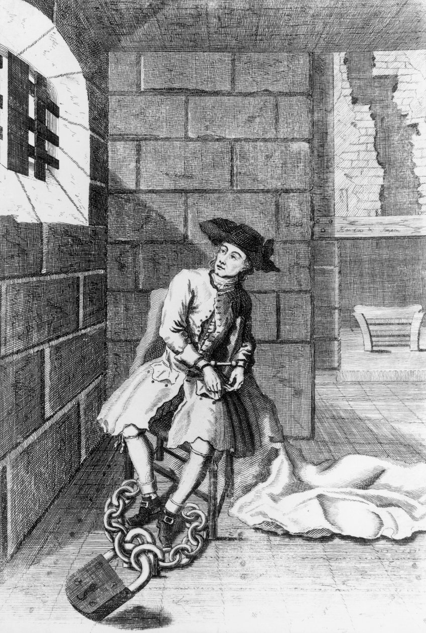 Jack Shepperd i Newgate fengsel, 1724 av English School