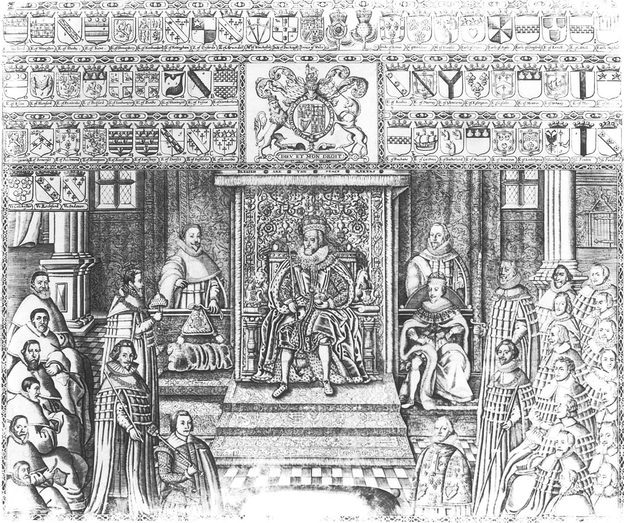 James I av England (1566-1625) ved hoffet av English School
