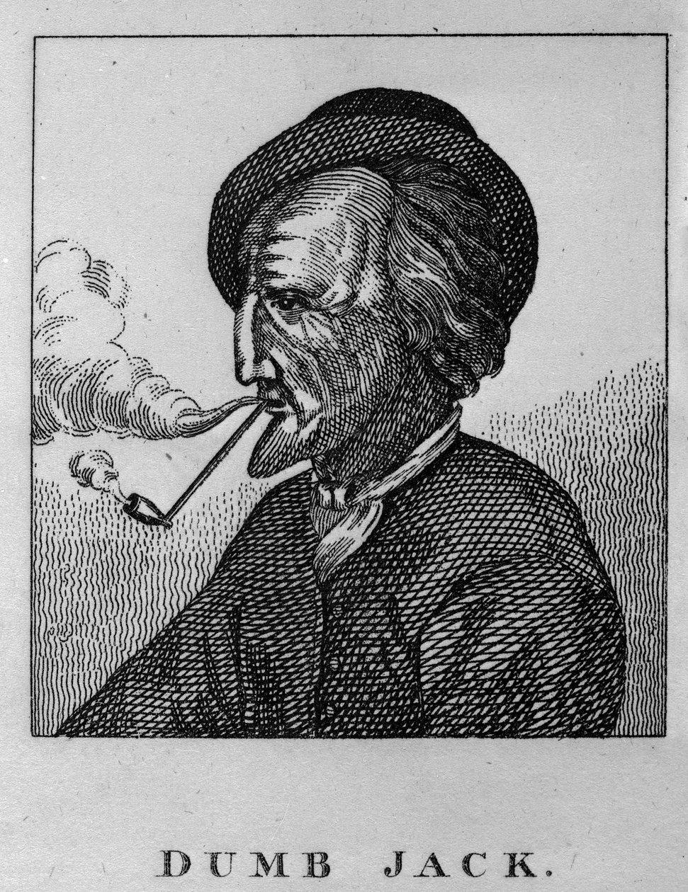 John Gale, alias Dumb Jack, fra 'Portraits and Faces of Remarkable and Excentric Characters of London', 1819 av English School
