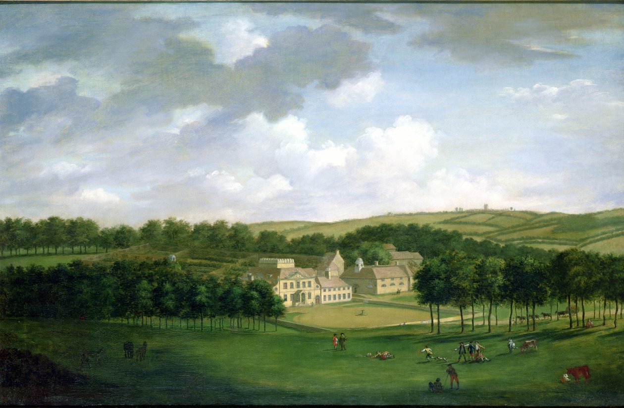 Kidbrooke Park, Kent, tidligere tilskrevet George Lambert (1700-65) ca. 1740-50 av English School