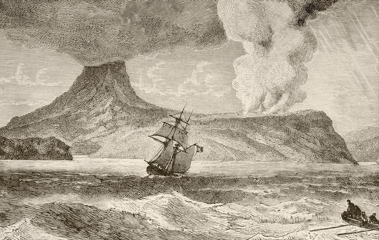 Krakatoa-øya brøt ut i august 1883 av English School