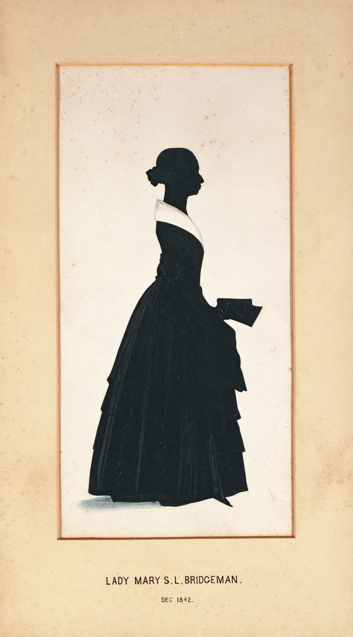 Lady Mary Bridgeman, silhuett av en ukjent kunstner, 1842 (papir) av English School