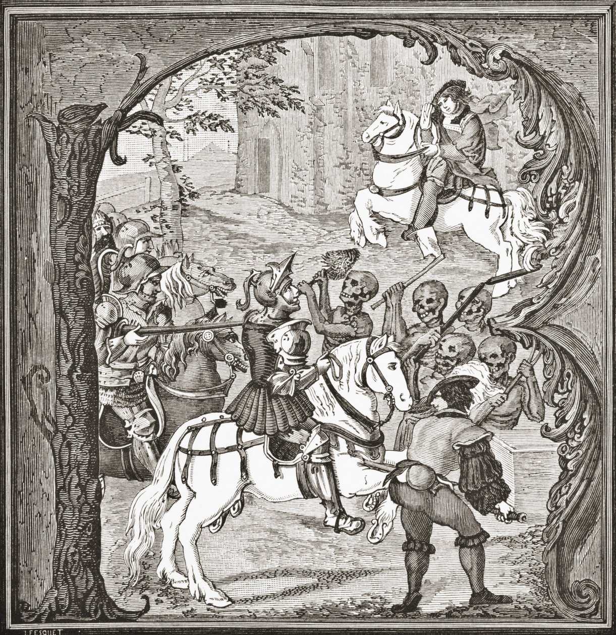 Legenden om de tre døde og de tre levende, 1878 av English School