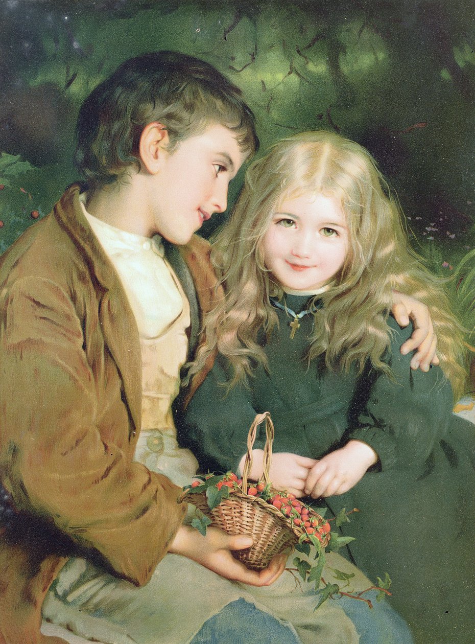 Little Sweethearts, fra en Pears Annual, ca. 1880 av English School