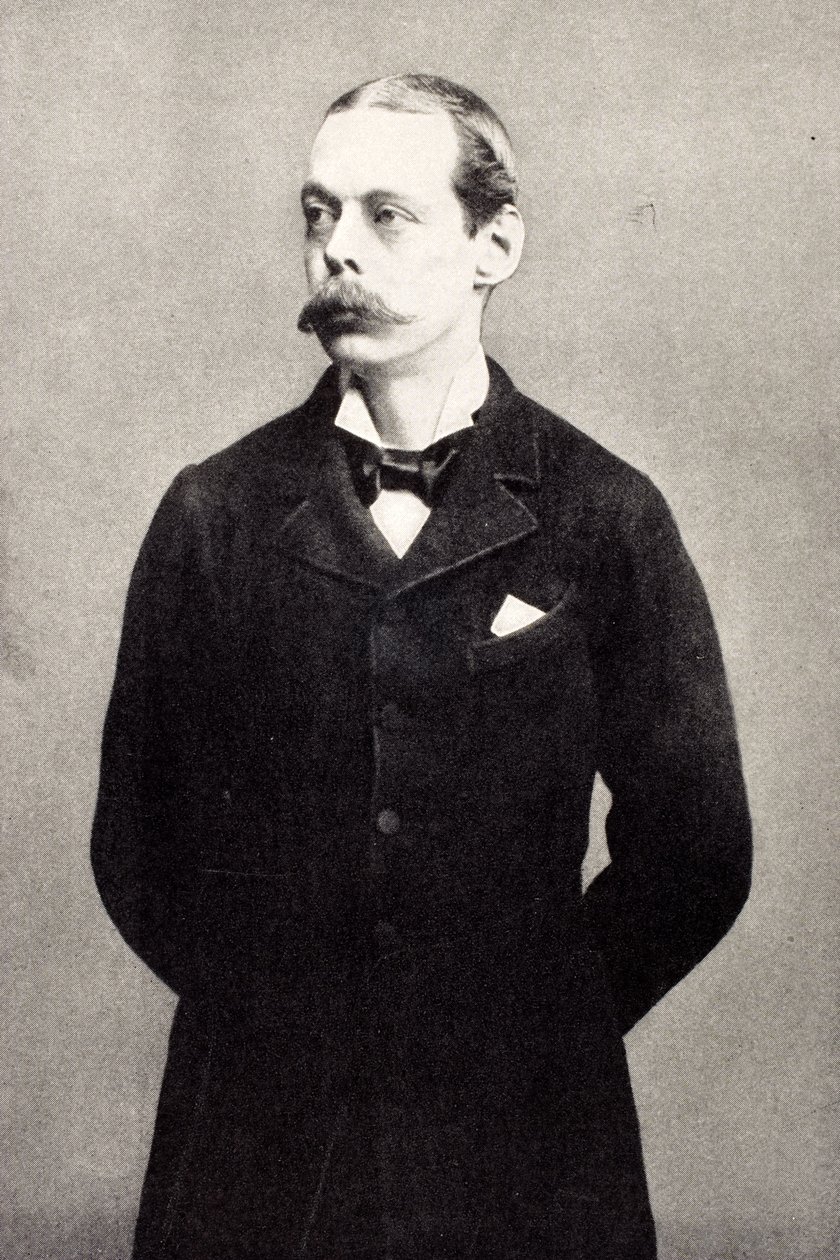 Lord Randolph Churchill, fra 'A Roving Commission av Winston S. Churchill', utgitt av Scribner's, 1930 av English School