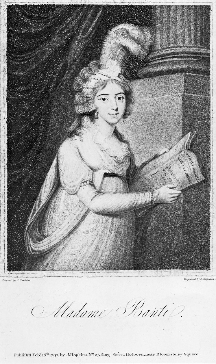 Madame Banti, gravert av J. Singleton, 1797 av English School