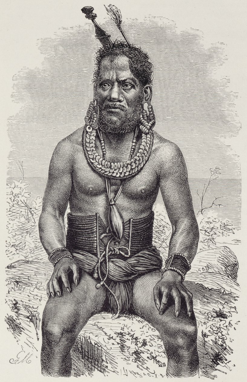 Man of the Ruk Islands, fra The History of Mankind, Vol.1, av Prof, Friedrich Ratzel, 1896 av English School
