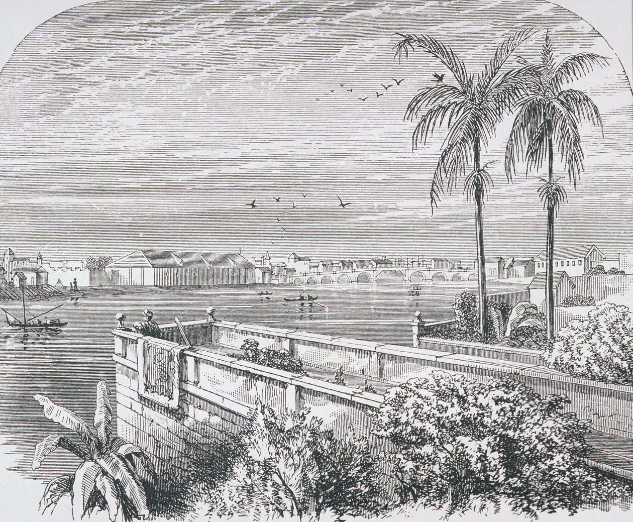 Manila, Filippinene, fra 'The Gallery of Geography' av pastor Thomas Milner, utgitt ca. 1880 av English School