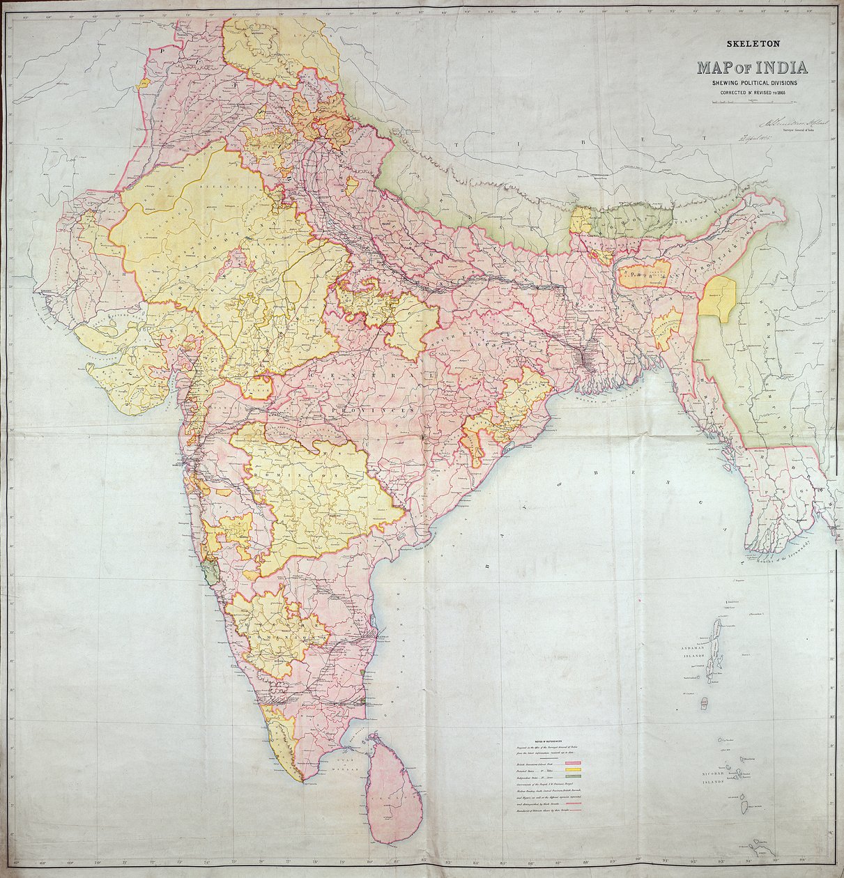 Kart over India, 1865 av English School