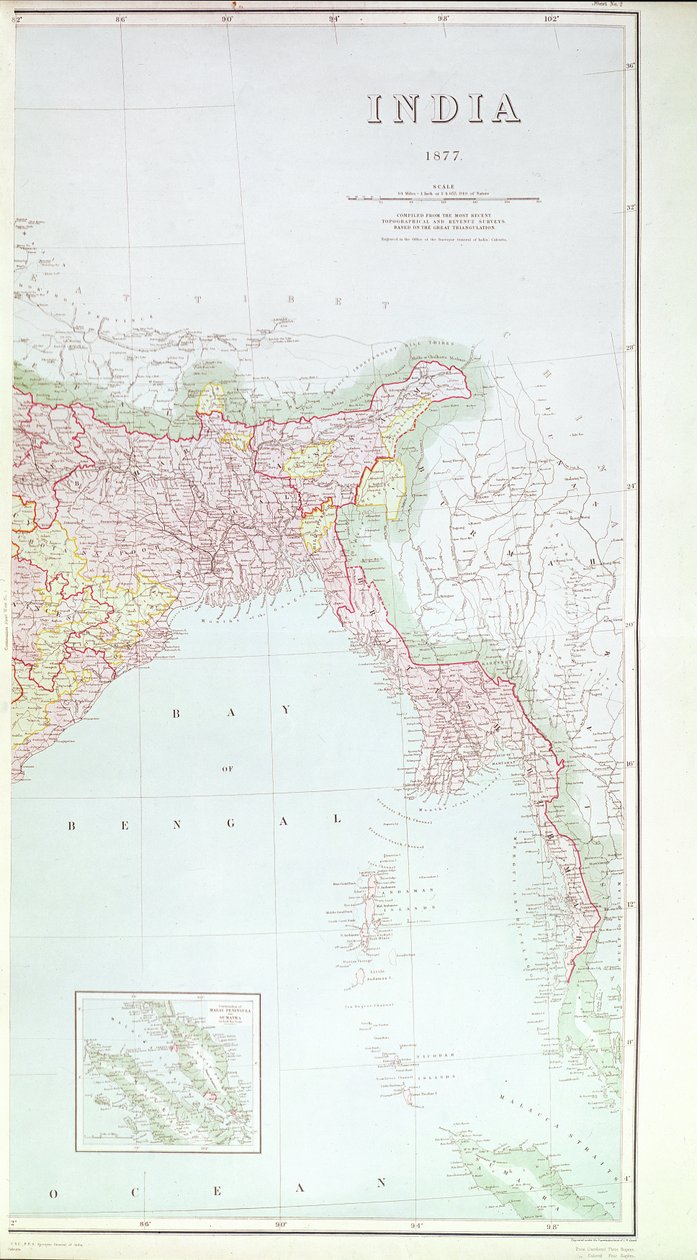 Kart over India, 1877 av English School