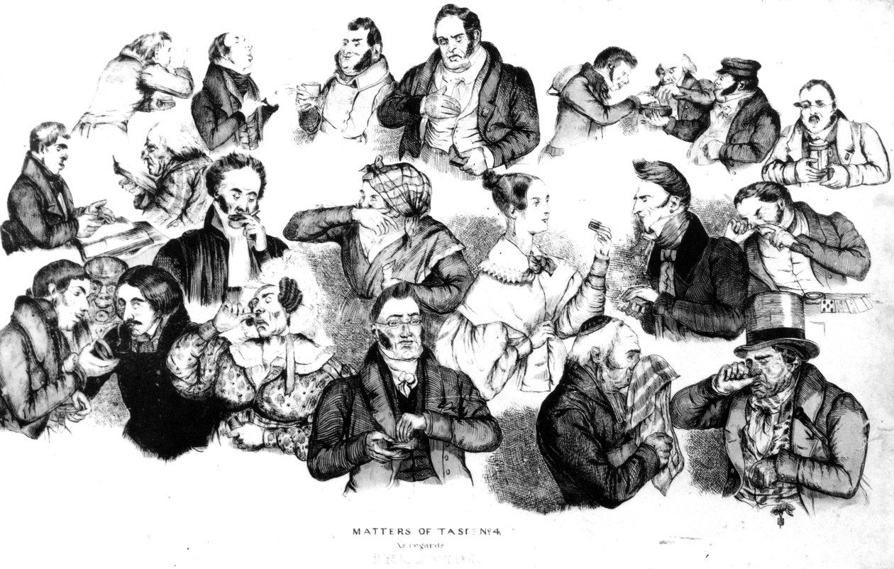 Matters of Taste No.4 As Regards Snuffing, trykk laget av W und J O Clerk, ca. 1835-40 av English School