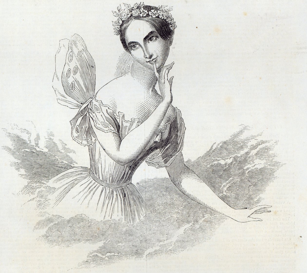 Mdlle Lucile Grahn, fra The Illustrated London News, 8. mars 1845 av English School