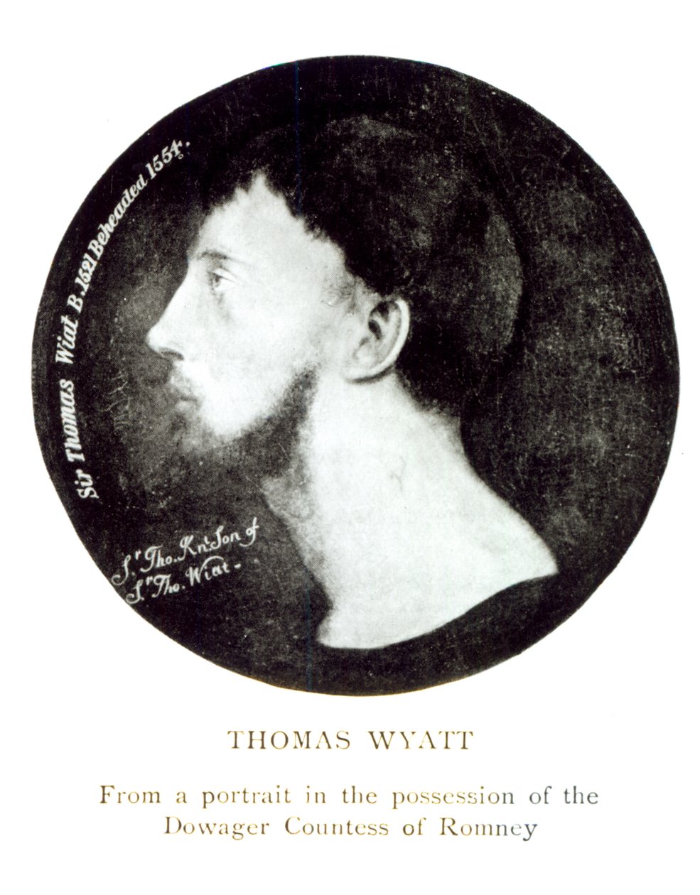 Medaljongportrett av Sir Thomas Wyatt den yngre (ca. 1521-54) av English School