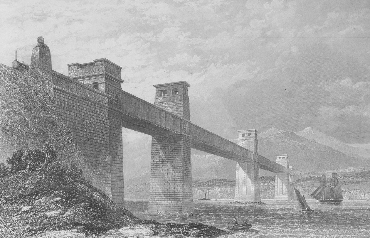 Menai Straits, Wales - Britannia Tubular Railway Bridge fra 