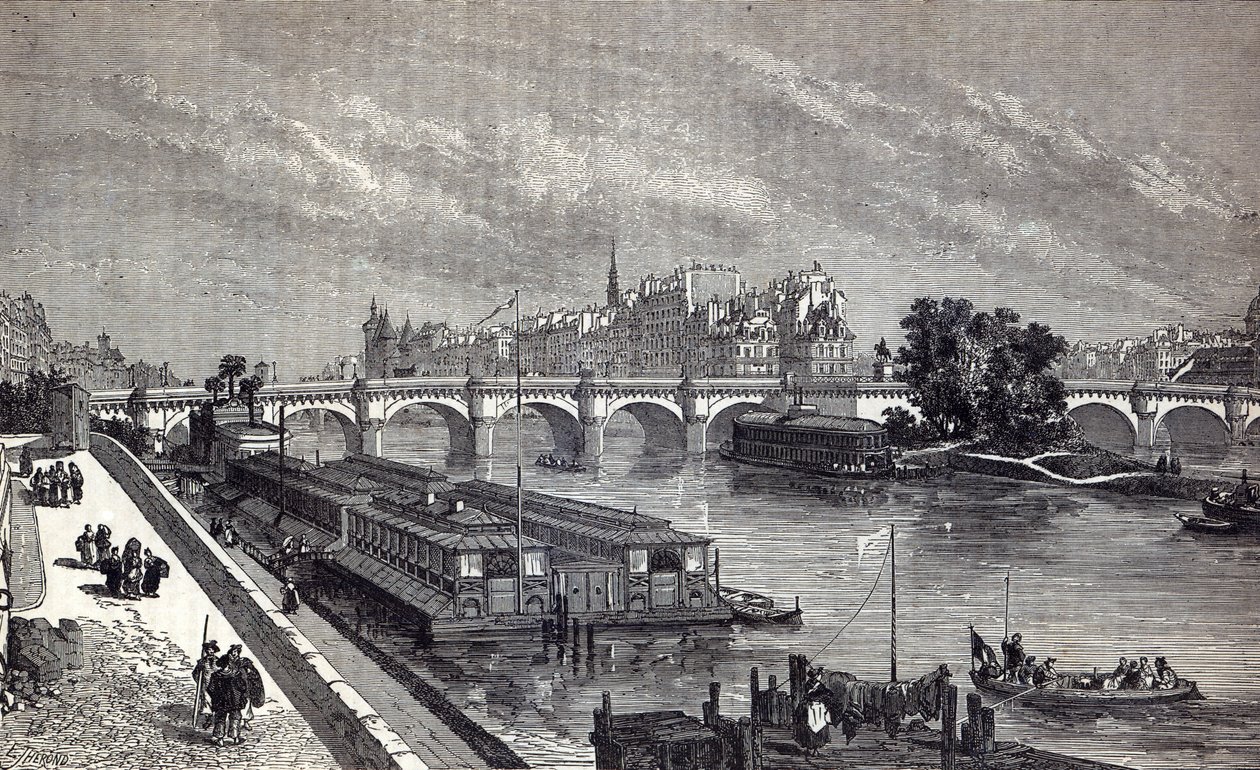 Moderne Paris: Pont Neuf, 1845 av English School
