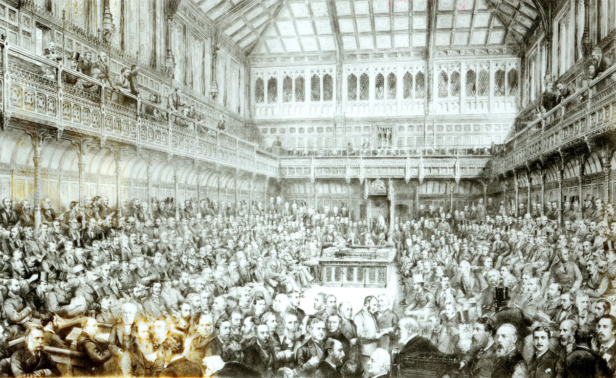 Mr Gladstone introduserer Land Law (Ireland) Bill, 7. april 1881 av English School