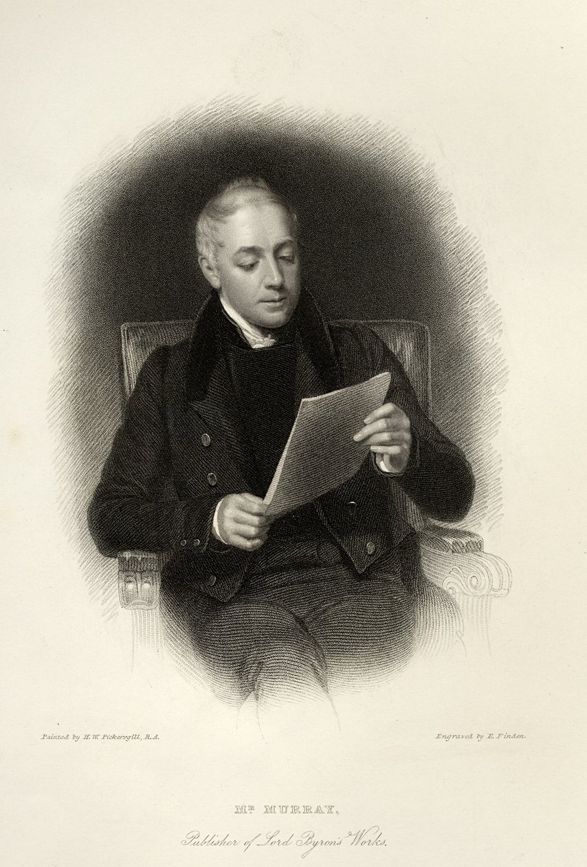 Mr. Murray, utgiver av Lord Byrons verk, gravert av E. Finden, 1833 av English School