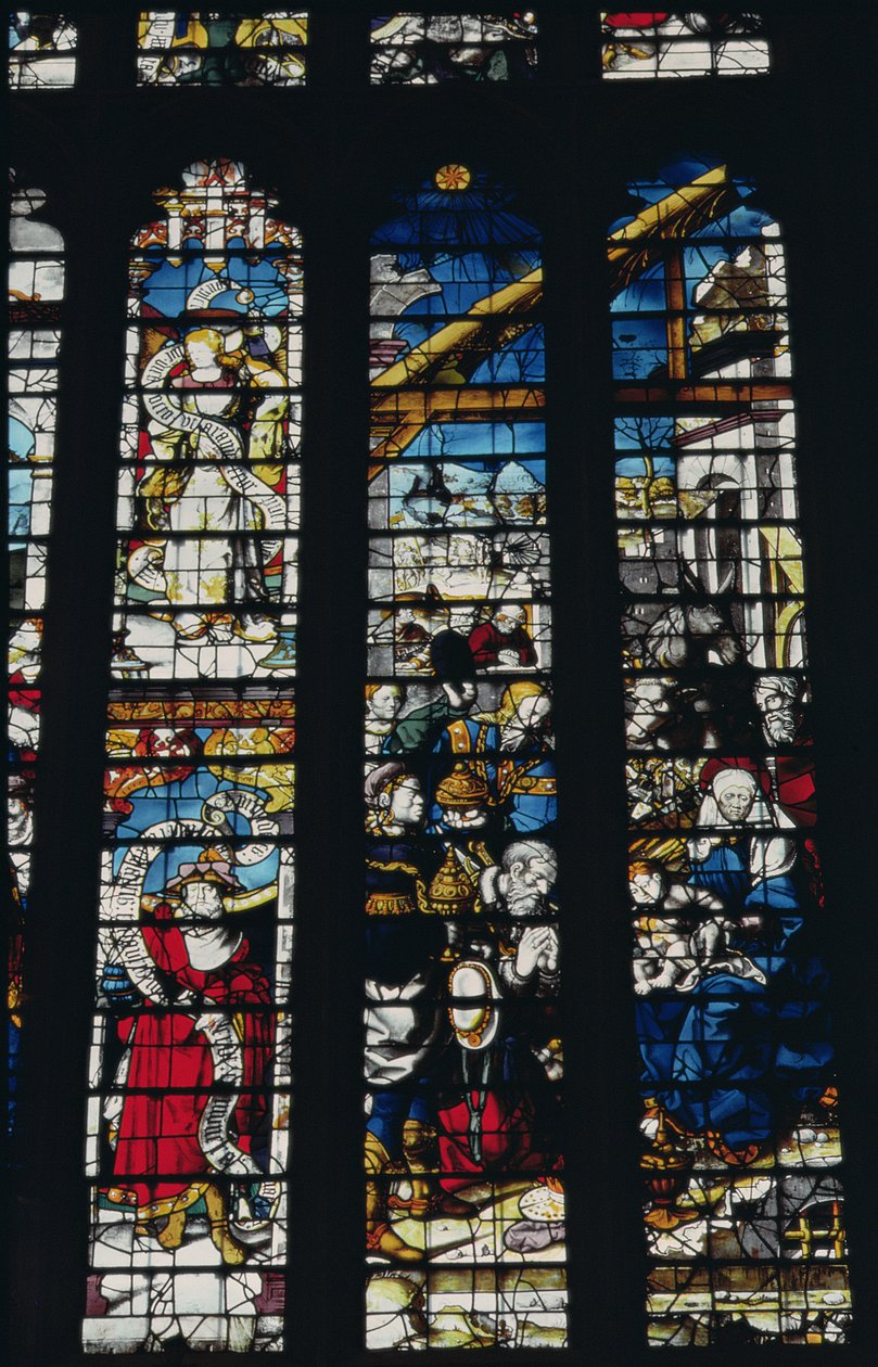 Nativity som skildrer tilbedelsen av magiene, 1500-tallet av English School
