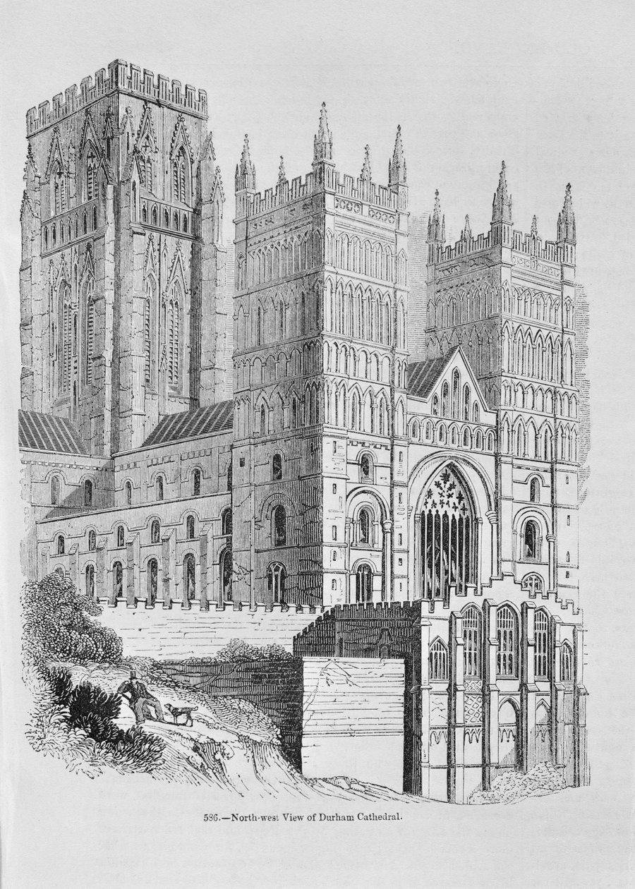 Nord-vest utsikt over Durham Cathedral av English School