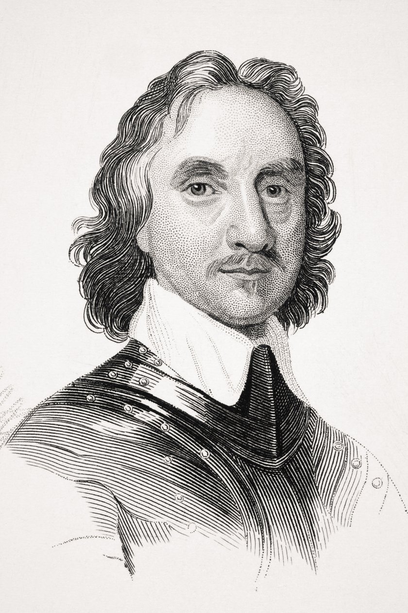Oliver Cromwell, illustrasjon fra 
