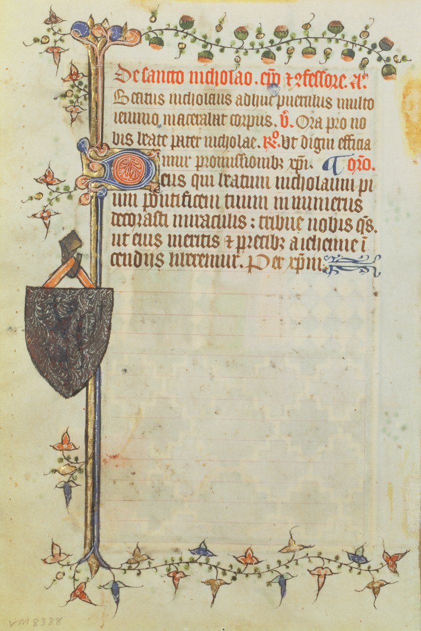 Side fra en timebok, ca.1400-40 av English School