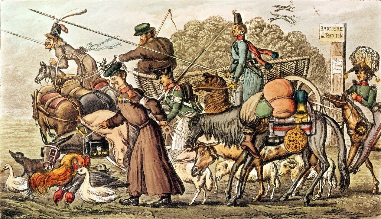 En del av de allierte på vei inn i Paris, 1814. Den russiske kontingenten, kosakker og plyndring av English School