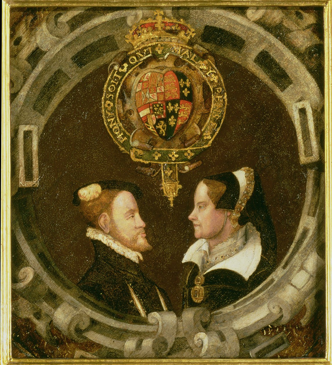 Filip og Maria I (1519-58), ca. 1555 av English School
