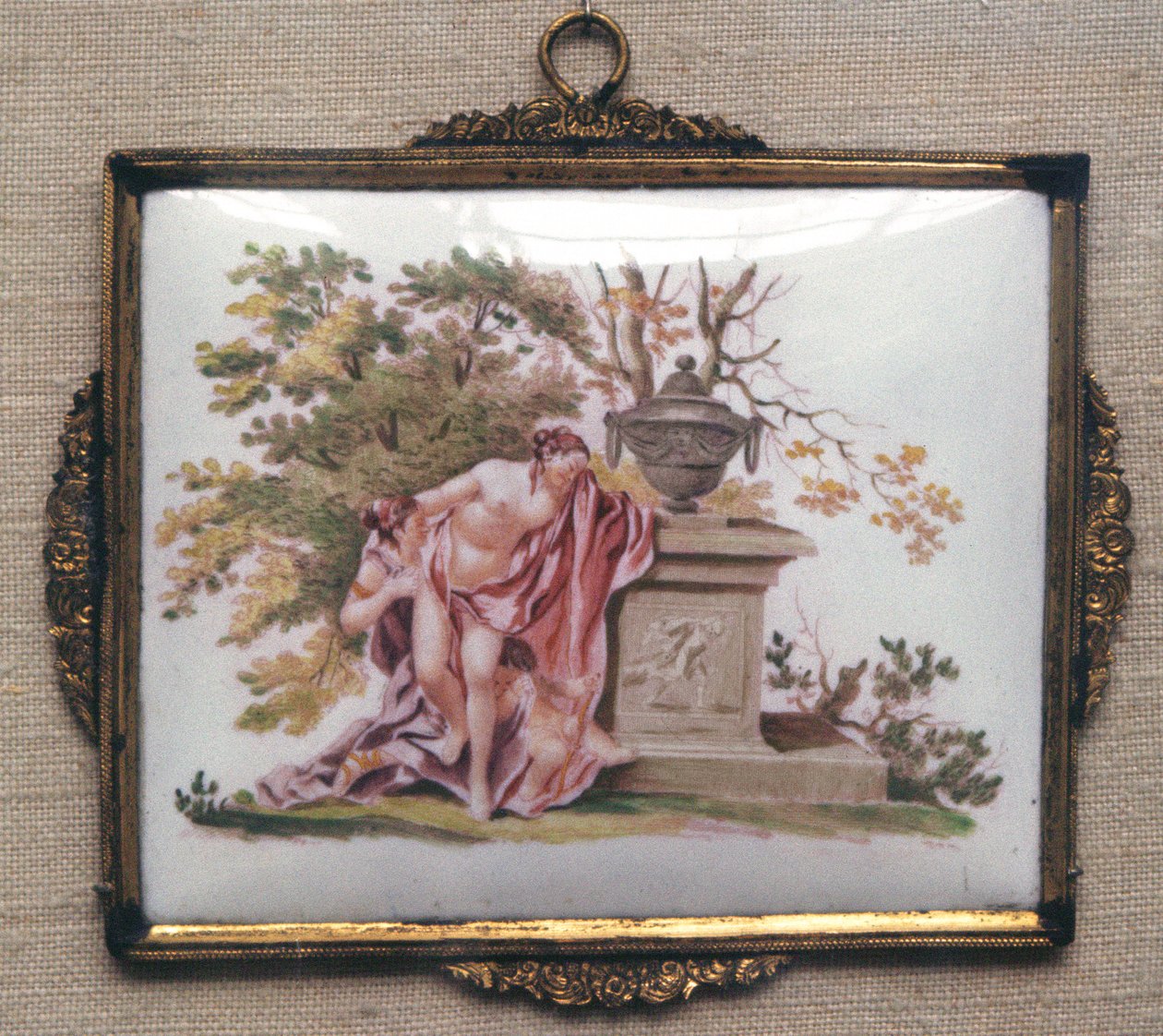 Plakett som viser Venus og Adonis, Birmingham, ca. 1755-60 (keramikk) av English School