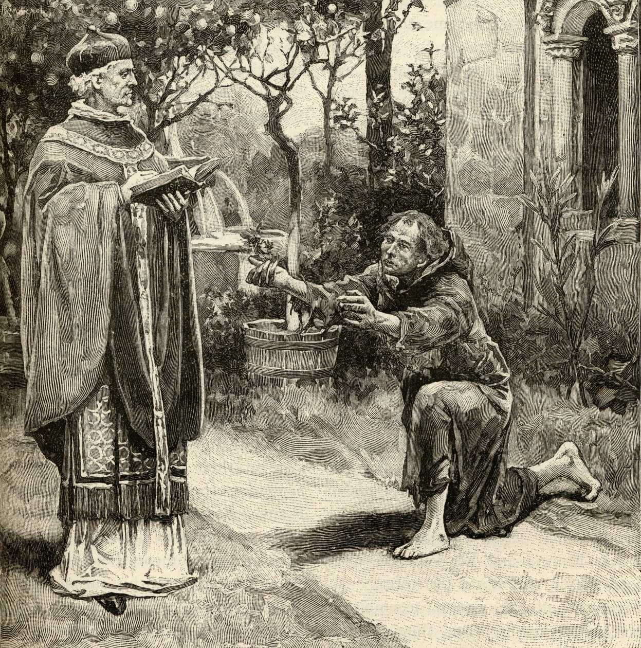 Pave Innocent III (1161-1216) og St. Frans av Assisi (1181-1226) av English School