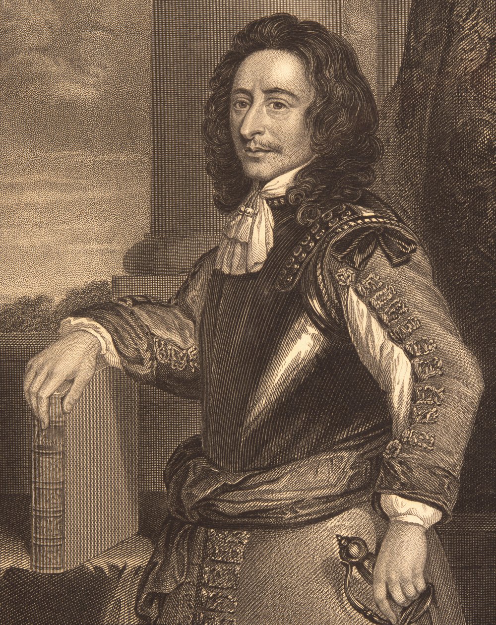 Portrett av Algernon Sidney (1622-83) fra 'Lodge's British Portraits', 1823 av English School