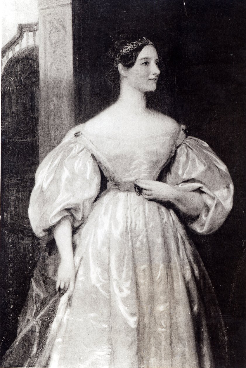 Portrett av Augusta Ada Byron (1815-52) grevinne av Lovelace av English School