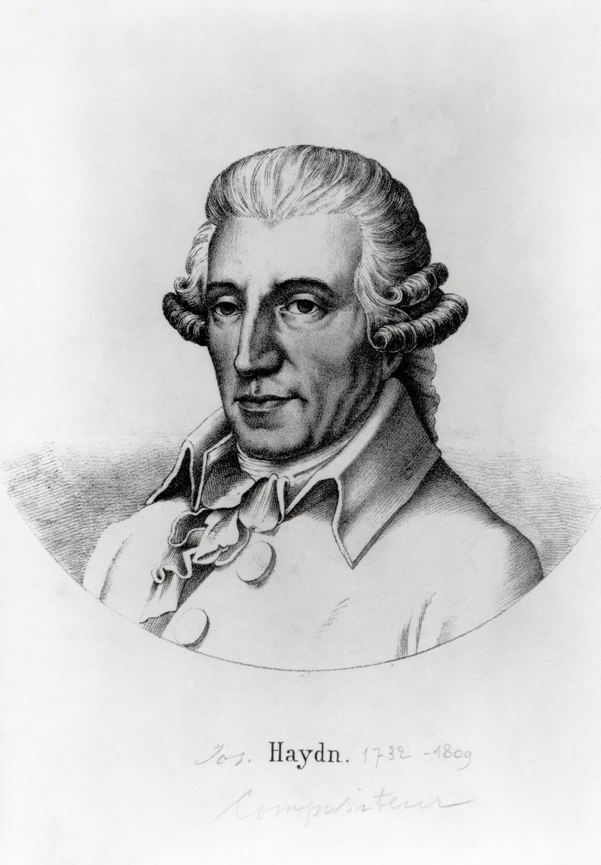 Portrett av Franz Joseph Haydn (1732-1809) østerriksk komponist av English School
