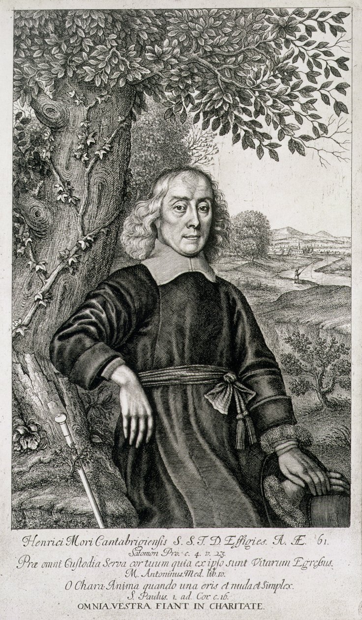 Portrett av Henry More (1614-87) frontispice til hans teologiske verk, gravert av William Faithorne (1616-91) 1675 av English School