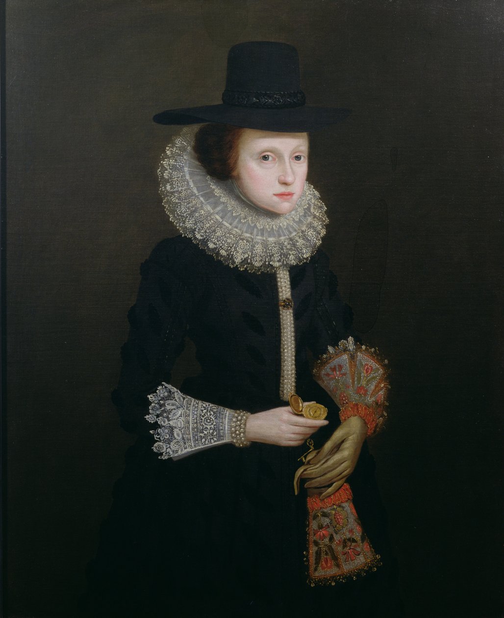 Portrett av Hester Crispe (nee Irland), ca. 1620 av English School