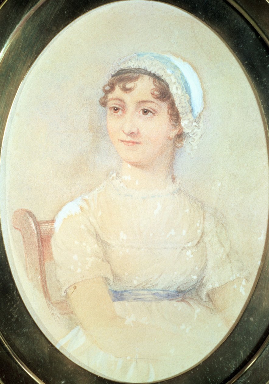 Portrett av Jane Austen (1775-1817) av English School