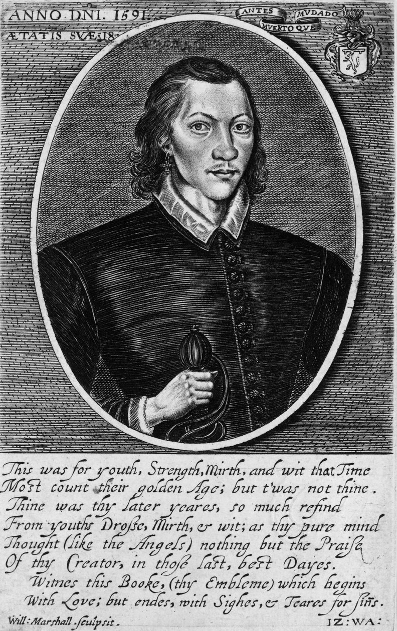 Portrett av John Donne, datert 1591, frontispice til 